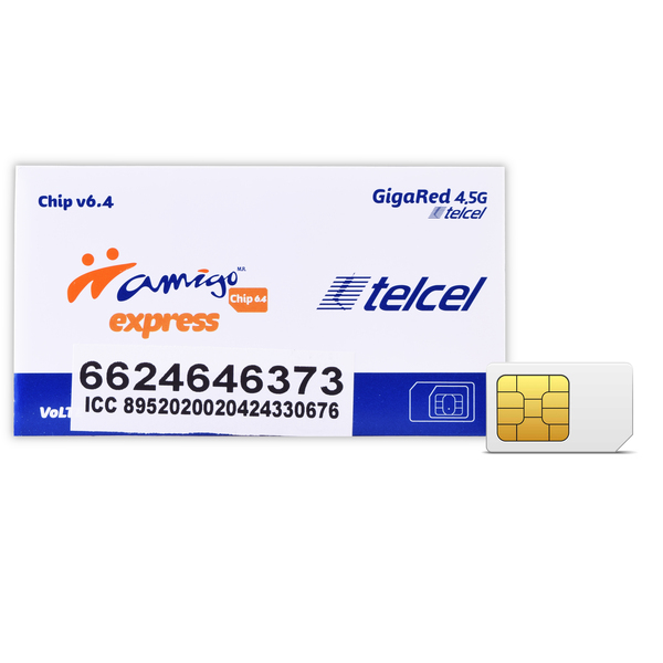 Medically Amigo express telcel chip v6.4 lada hermosillo bolsa c/1