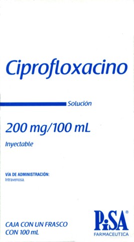 Ciprofloxacino sol. iny. 200 mg. 100 ml.