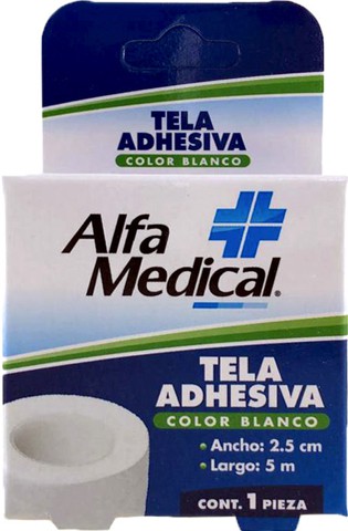 TELA ADHESIVA – BLANCA – 2.5 cm x 5 m – Tienda Alfa Medical